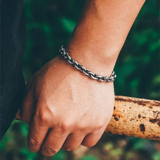 Sterling Silver Handmade Hammered Bracelet