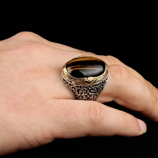 Classic Tiger Eye Men Ring