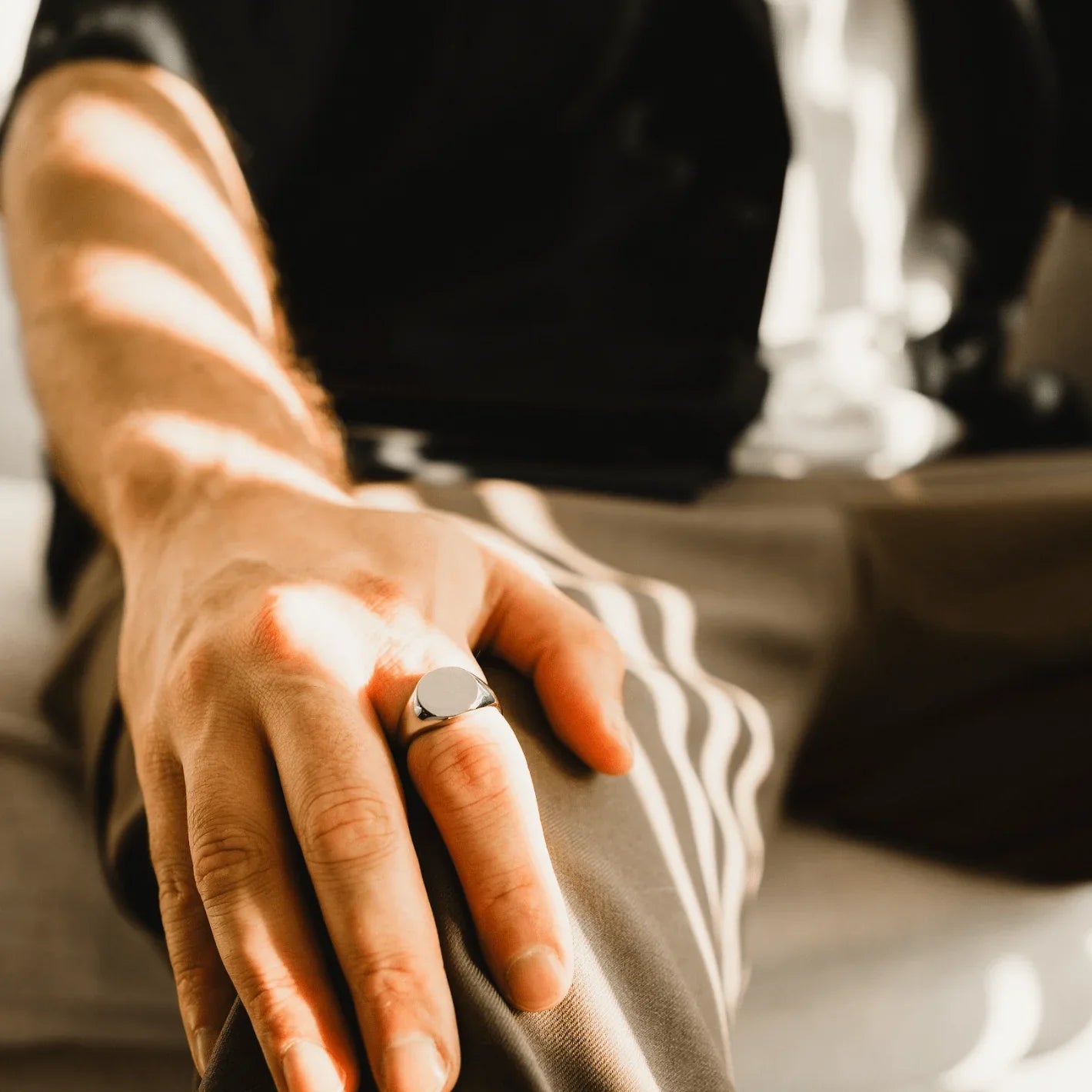 Round Signet Ring Men