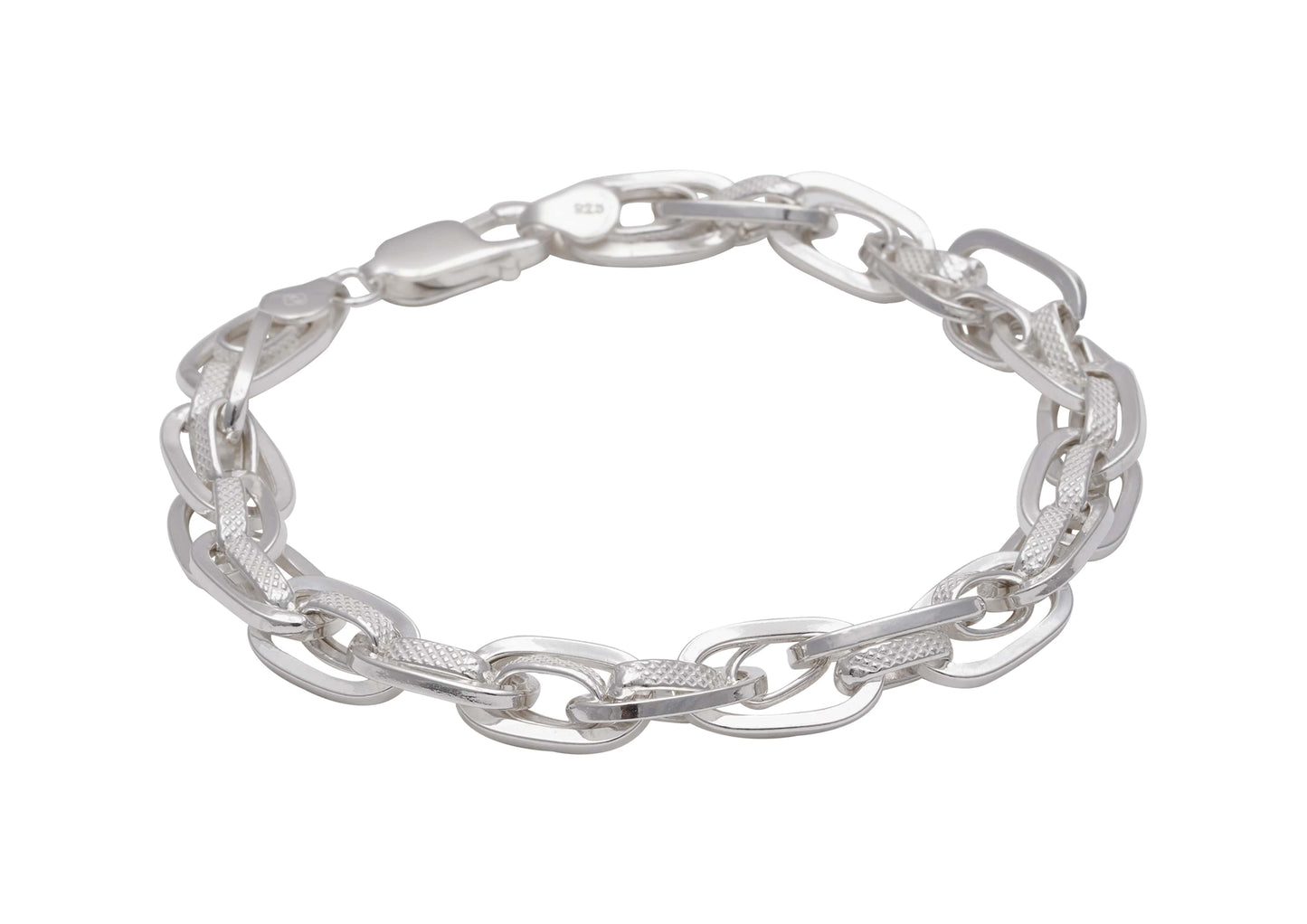 Textured Dual Link Men Bracelet