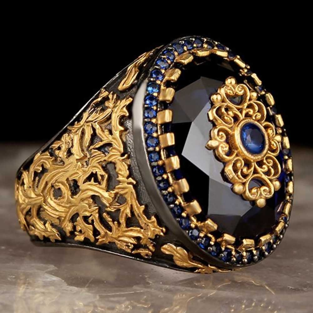 Exclusive Blue Sapphire Best Silver Mens Ring