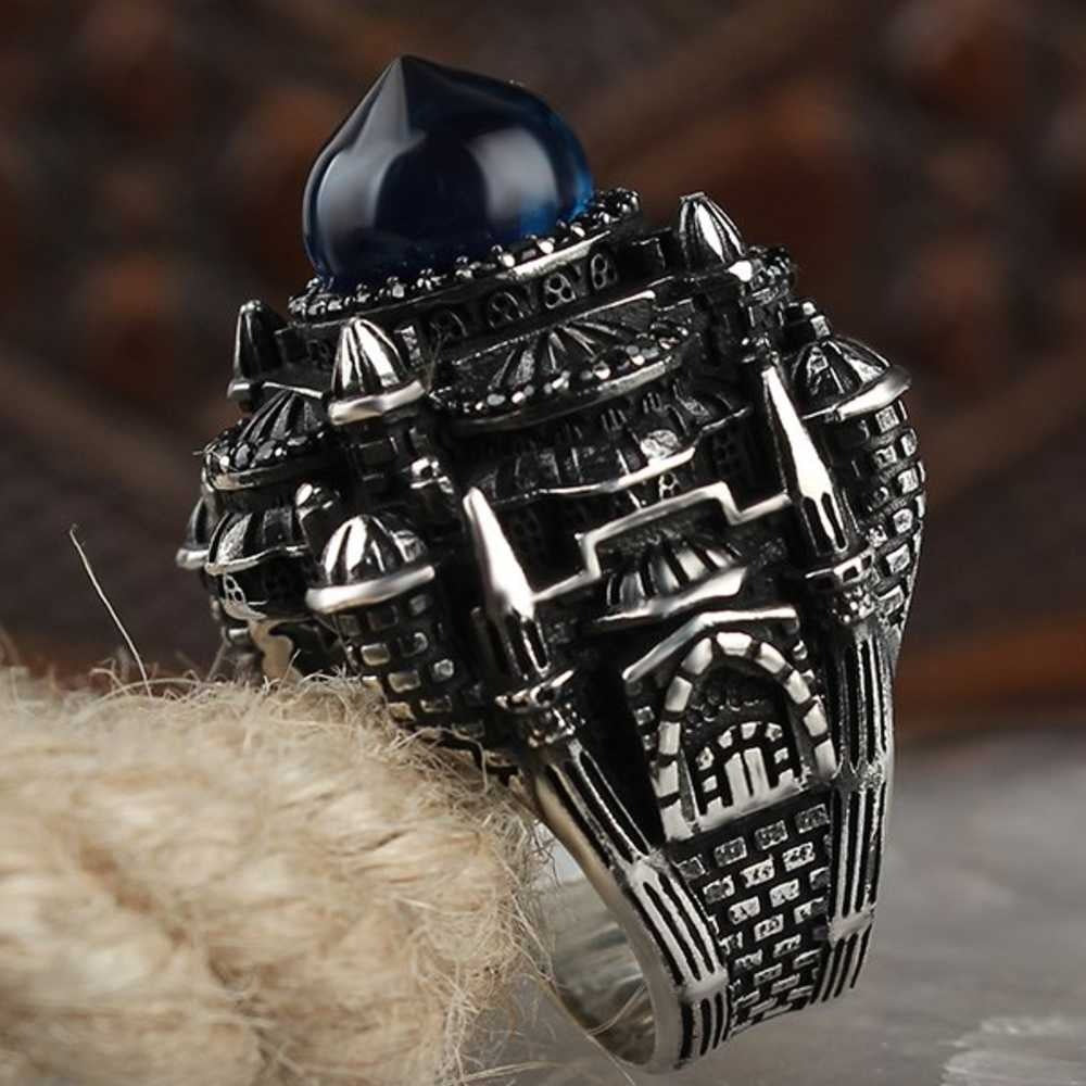 Islamic Mosque Design Heavy Silver Mens Ring