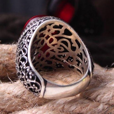 Most Selling Ruby Stone Silver Elegant Mens Ring
