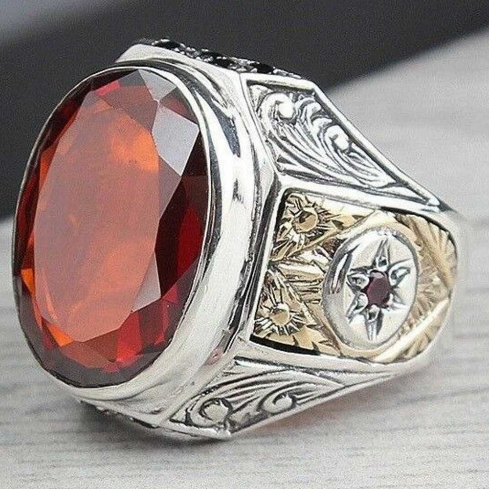 Most Selling Ruby Stone Silver Handmade Mens Ring