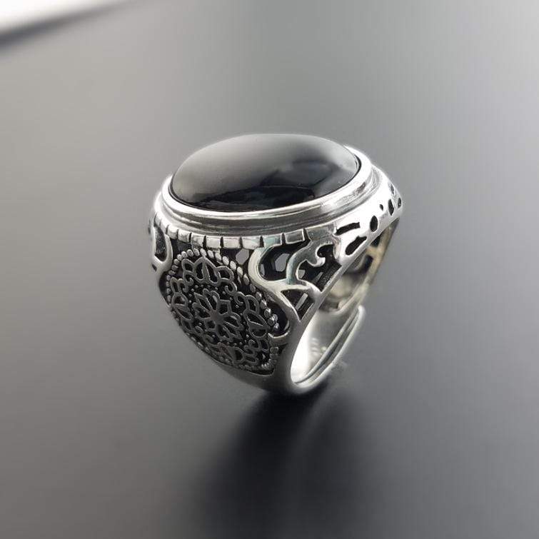 Silver Black Onyx Ring for Men NS3 IS1 IS2