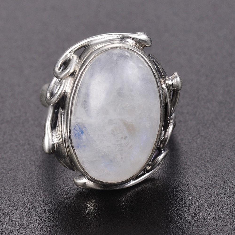 New Vintage Silver Moon Stone Ring IS2 IS1 VAL1 NS3