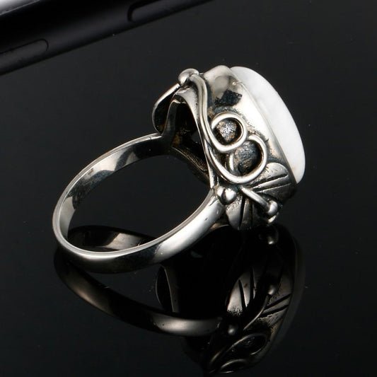 New Vintage Silver Moon Stone Ring IS2 IS1 VAL1 NS3