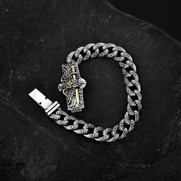 Sterling Silver Personalized Eagle Bracelet