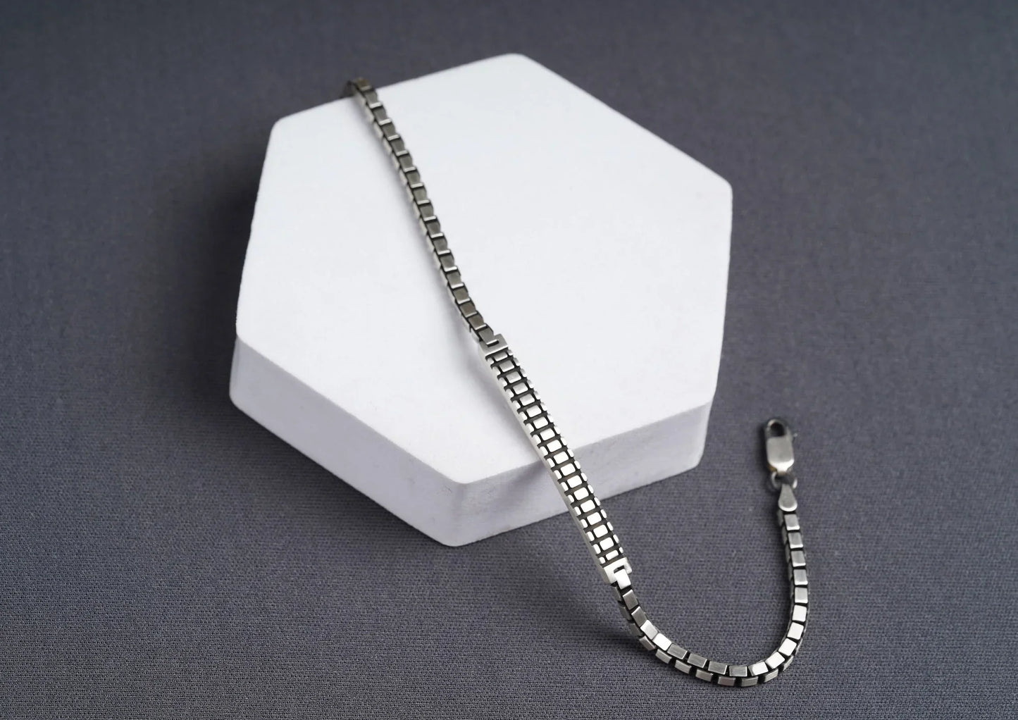 Arched Bridge Box Link Men Bracelet