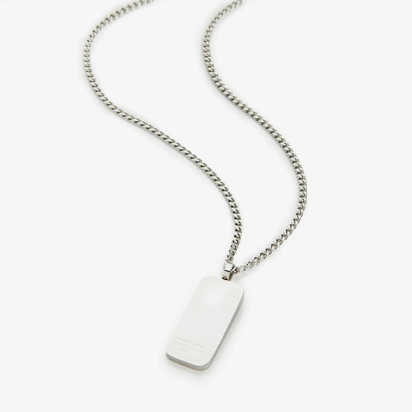 Impossible Until It's Done Tag Necklace