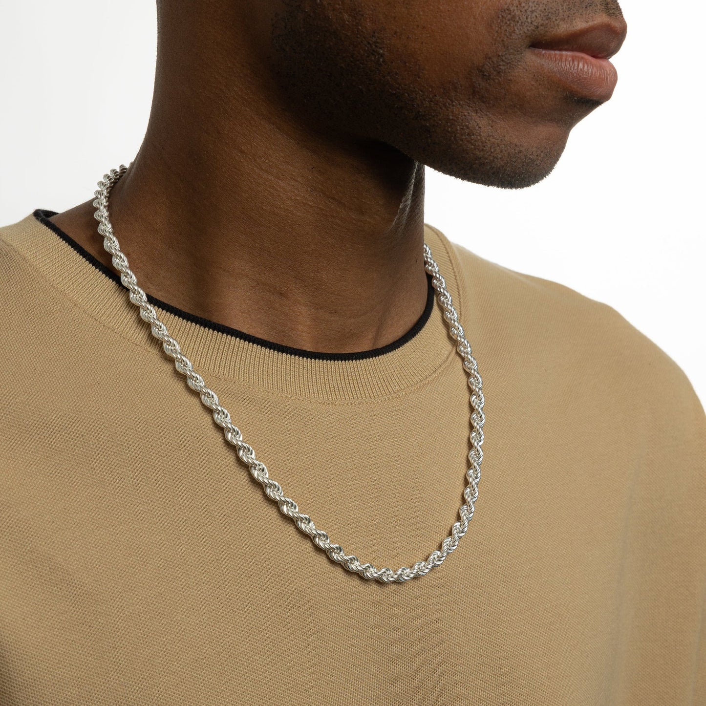 Rope Chain Necklace  Sterling Silver