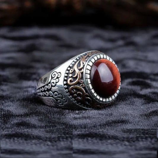 One of a Kind Orange Tiger Eye Ring No1