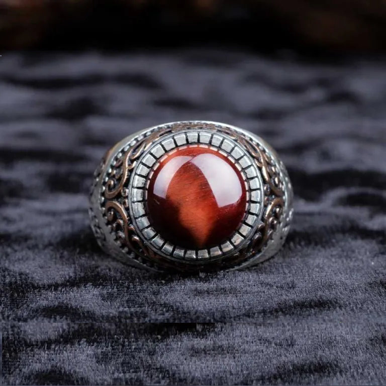 One of a Kind Orange Tiger Eye Ring No1