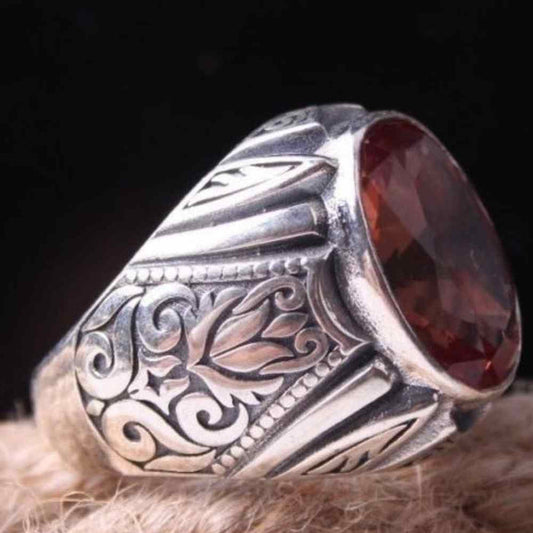 Color Changing SilverOriginal Alexandrite Stone Mens Ring