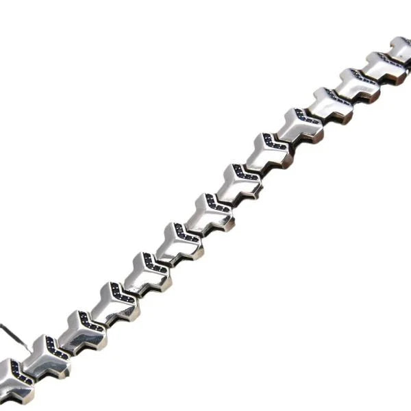 Sterling Silver Crucifix Twin Chain Bracelet