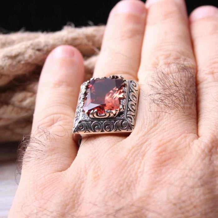 Mens SilverOriginal Alexandrite Stone Color Changing Ring