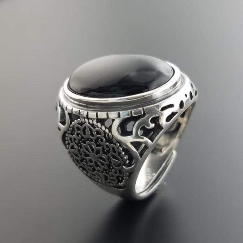 Silver Black Onyx Ring for Men NS3 IS1 IS2