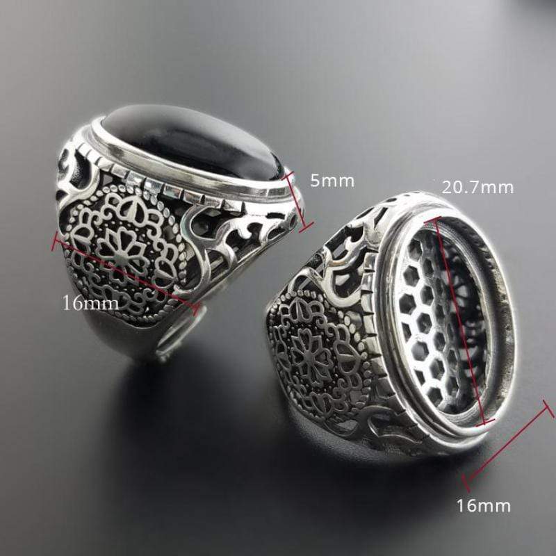 Silver Black Onyx Ring for Men NS3 IS1 IS2